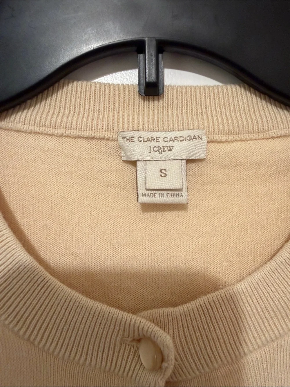 J. Crew Cream Beige Clare Cardigan — Crewneck Button-Down Sweater